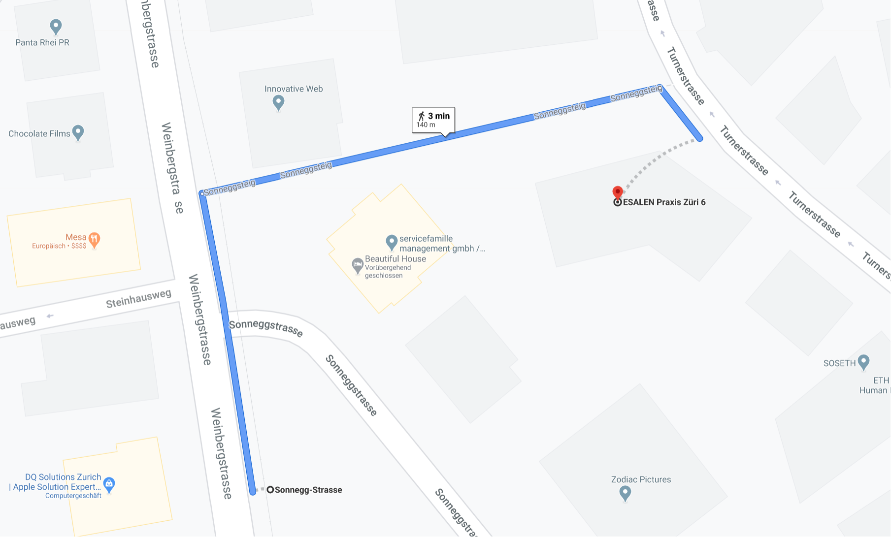 Google Map of Turnerstrasse 7, Zürich